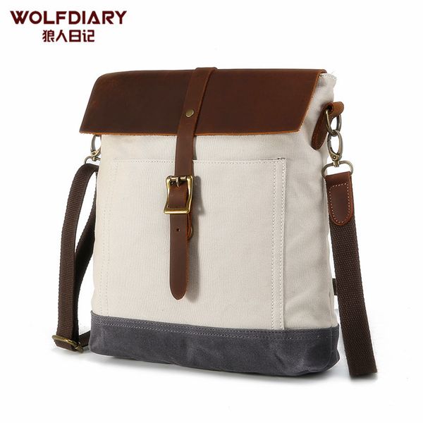 

bags backpack canvas bag men's casual shoulder messenger crazy horse leather, Black;red