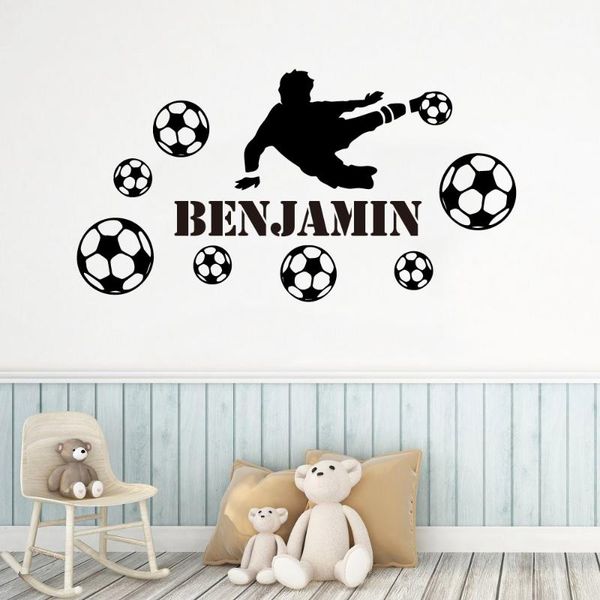 

wall stickers football custom name of soccer sticker for kids room decoration boys children decor decal removable mural decals