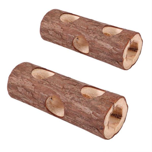 

small animal supplies wooden tunnel exercise tube chew toy for ferret hamster guinea pig pet