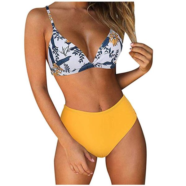 Biquíni com estampa de banho feminina Conjunto de banho sexy push up up brasilian biloman feminino triangle triangle bathing roupas de praia