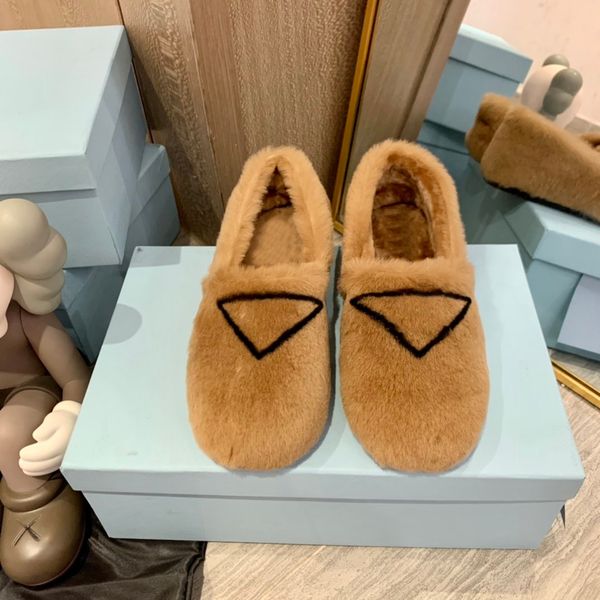 

designer trendy fashion luxury casual women's shoes, plush cute, solid color with metal stamp, warm and comfortable ,size 35-40, Black