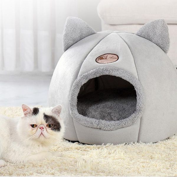 

cat beds & furniture pet supplies winter cats and dogs comfortable deep sleep bed household goods for cave indoor cama gato