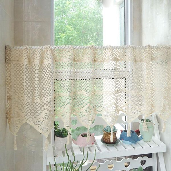 

curtain & drapes hollow out ring and sling short for kitchen beige linen tassel bookshelf #30