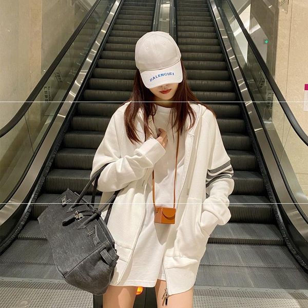 

hoodies tb waffle zipper hoodie women's net red hoodie coat autumn and winter couple's cardigan fashion, Black