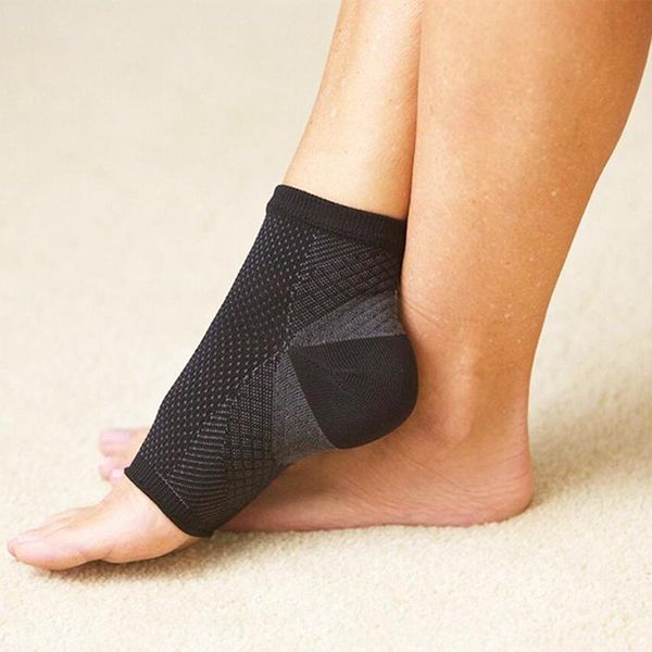 

men's socks men women sports anti fatigue outerdoor compression breatheable foot sleeve support brace sock, Black