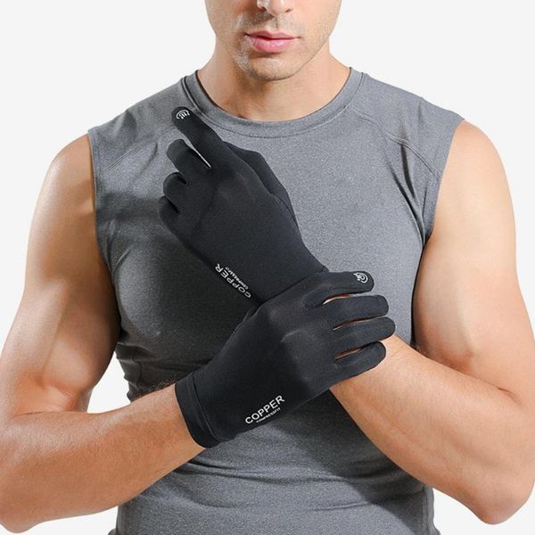 

cycling gloves compression rehabilitation fiber relieve joint pain and swelling typing hand support touch screen, Black
