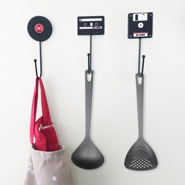 

retro tape disk hanger minimalist home decoration hooks wall coat key holder rack storage tool & rails