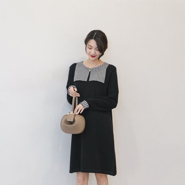 

autumn spring fashion pregnant mother dress maternity women high waist loose skirt pregnancy clothes for knit sweater dresses, White