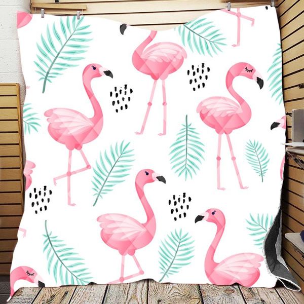 

comforters & sets 3d flamingo summer quilt blanket cartoon comforter throw warm blankets for birthday gifts fall winter home decor textile