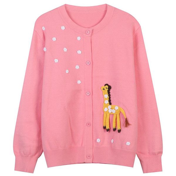 

women's knits & tees fall 2021 women clothing knitted cardigan casual o-neck animal embroidery loose sweters for, White