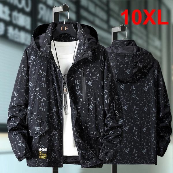 

men's jackets 10xl big size windbreaker men streetwear fashion camouflage hooded autumn outdoor outerwear male plus, Black;brown