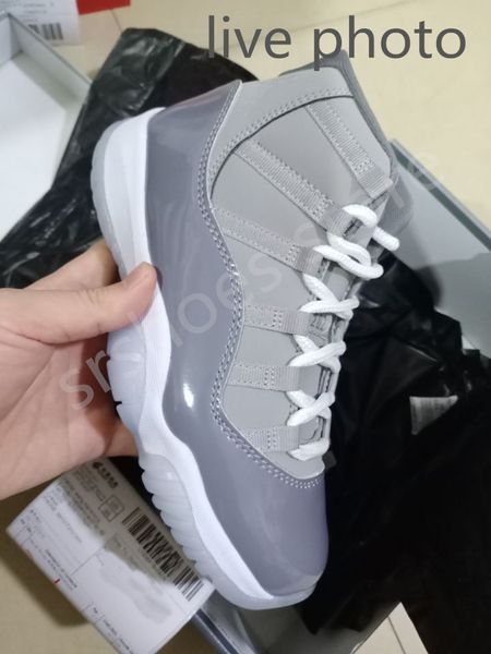 

jumpman 11authentic 11s retro cool grey basketball shoes 25th anniversary medium greys og gs fiber trainers men women sports high sneakers s, White;red
