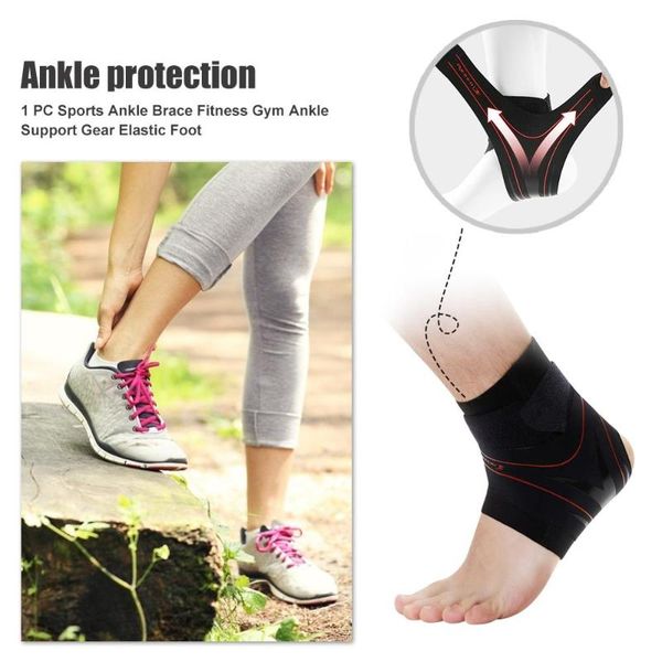 

outdoor ankle support brace sport fitness straps pad breathable sleeve guard compression cycling running protector, Blue;black