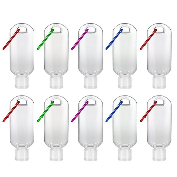 

storage bottles & jars athy 10pcs 50ml refillable with hook hand sanitizer containers travel alcohol (transparent bottle