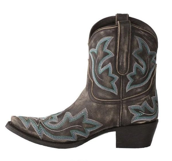 

boots high heels women's embroidery totem non-slip wear-resistant casual 2021 fall comfortable outdoor solid color, Black