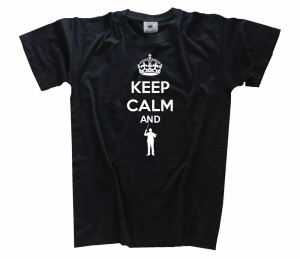 

keep calm and conductor orchestra classic music t-shirt s-xxxl, White;black