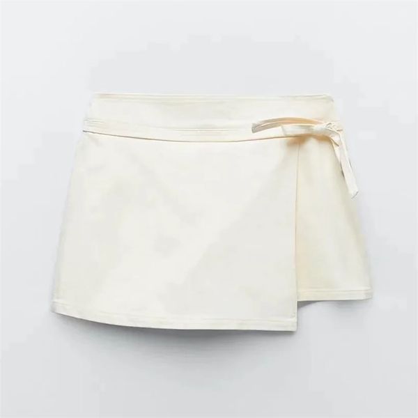 

chic lace side zipper hakama women fashion casual skirt elegant ladies a line mini culottes 210531, White;black