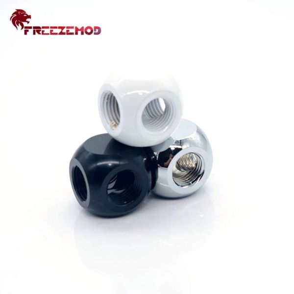

tripple way cube type brass 3-way adapter g1/4" thread water cooling fitting connection mod cooler hdtd-3stb fans & coolings