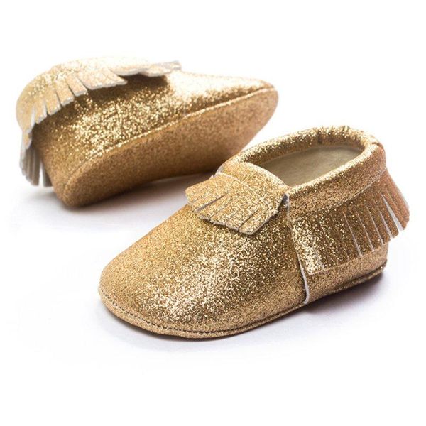 

first walkers bling gold party tassel toddler moccasins pu leather infant soft sole crib shoes girl