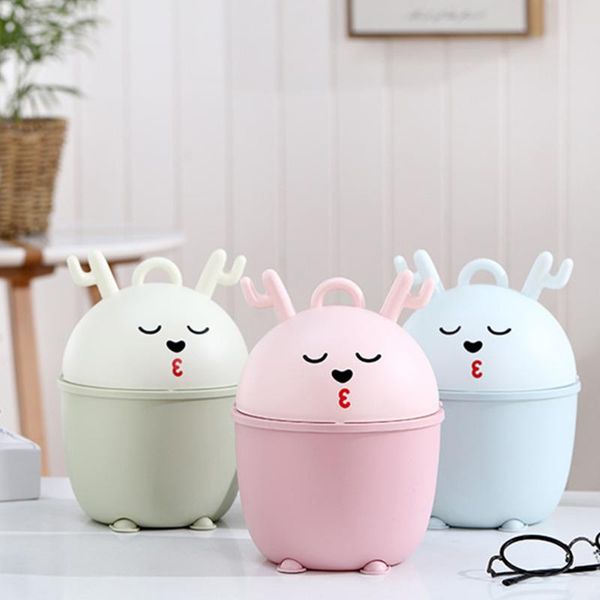 

waste bins multifunctional bin deskhome garbage basket table trash can swing with lid creative office household