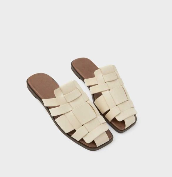 

slippers plaid flat slipper women close toe scuff fashion summer moccasins trendy beach shoes z775, Black