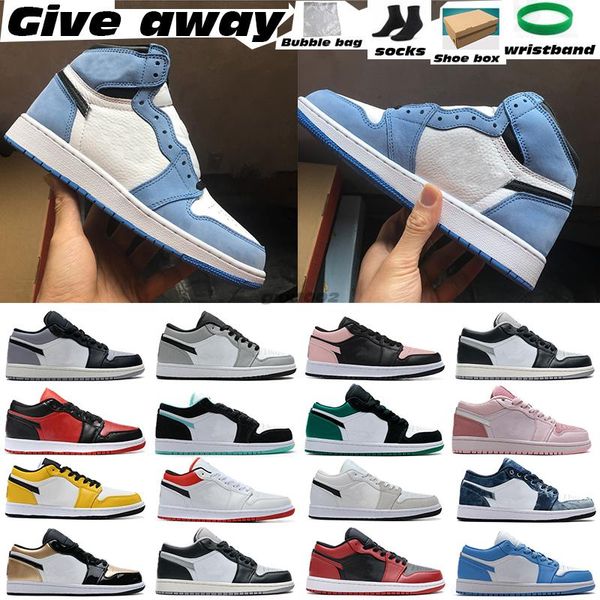 

mens 1 high og basketball shoes 1s university blue silver royal toe black metallic gold mid smoke grey unc patent men women sneakers trainer