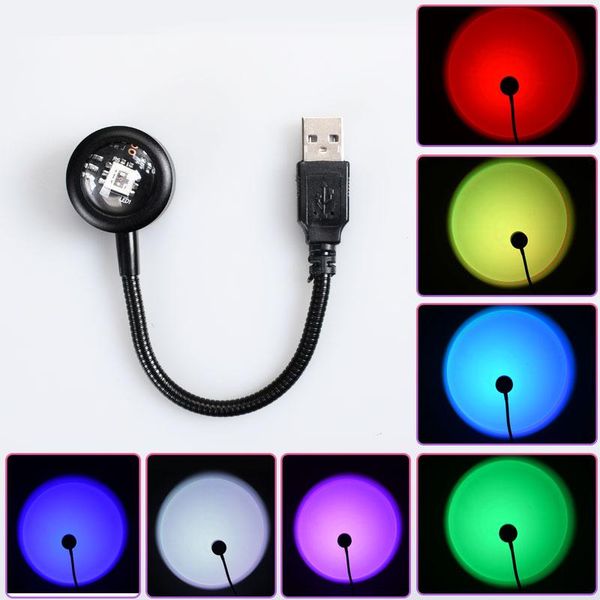 

emergency lights car usb rainbow sunset projection lamp home coffee background wall decoration atmosphere light led night auto accessories
