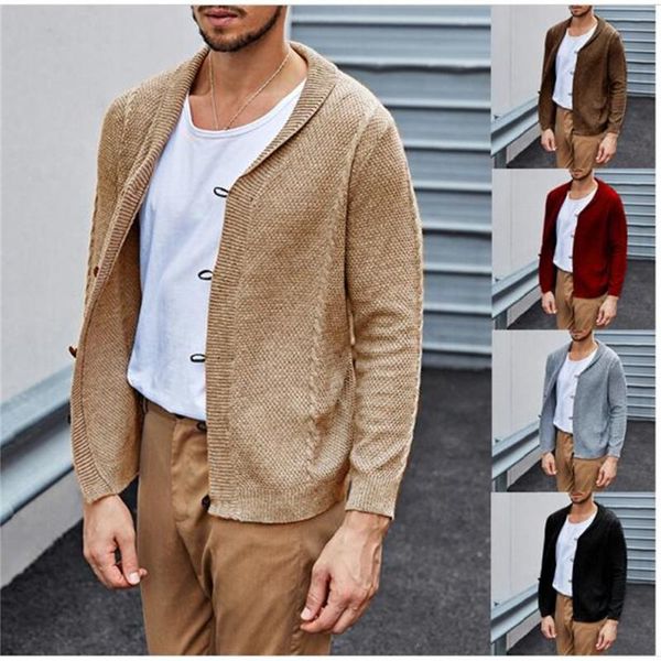 

men's sweaters korean version kniting outerwear men/youth lapel single-breasted pure color long sleeve twisted flowers cardigan sweater, White;black