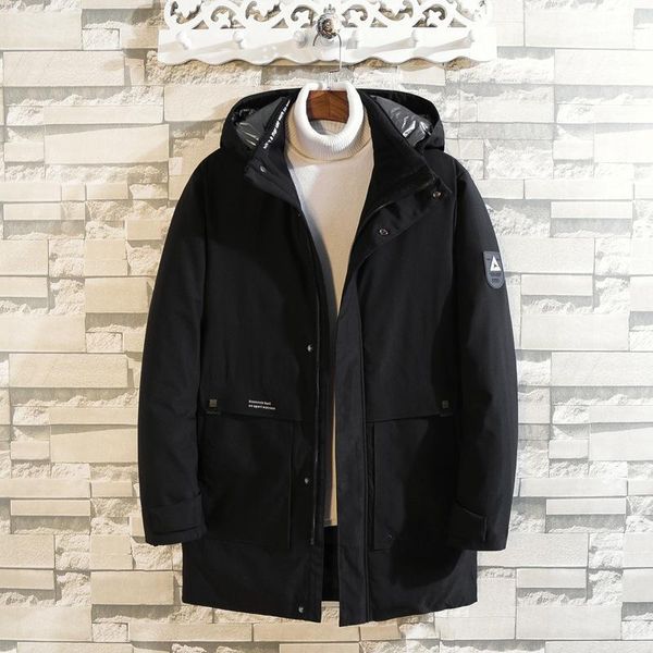 

medium length cotton padded jacket men's fattening plus size fat man's thickened winter coat down & parkas, Black