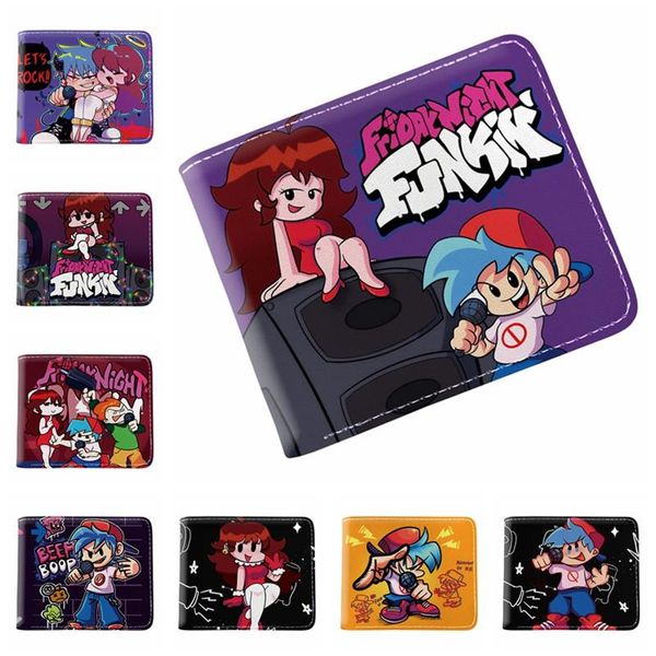 

wallets friday night funkin boyfriend wallet game wallest for young with coin pocket fashion pu leather short purse, Red;black