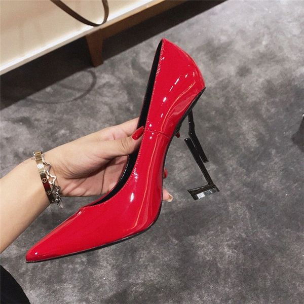 

Classics Women shoes ysl heels Sandals fashion Beach Thick bottom Dress Alphabet Luxurys lady Sandal Leather High heel lides red Black Golde