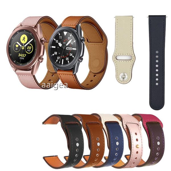 

watch bands 20mm 22mm genuine leather band strap for samsung watch3 41mm 45mm replacement, Black;brown