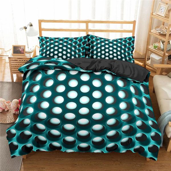 

bedding sets 3d set dense hole pattern 2/3pcs duvet cover pillowcase bedroom soft quilt single twin  double king size