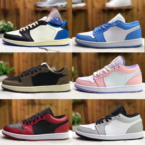 

unc low 1 1s men basketball shoes university blue cactus black royal light smoke grey red white reverse bred mens sneakers women trainers