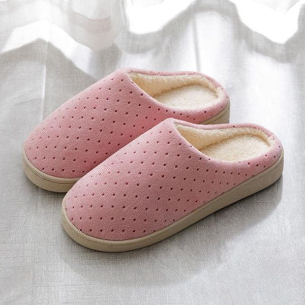 

bescone women winter slippers fashion polka dot warm indoor fur b9, Black