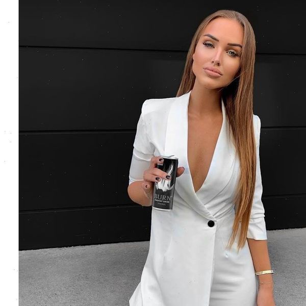 

playsuit blazer 3 4 womens romper sleeve lapel solid button straight polyester casual fashion clothes, Black;white