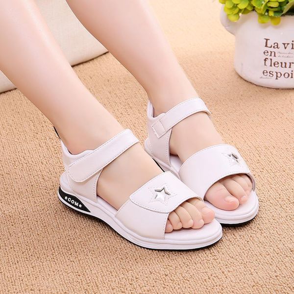 

girls comfortable summer sandals fashion princess shoes children soft bottom kids beach sweet stq009, Black;red