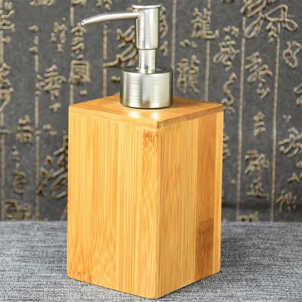 

220ml bathroom soap dispenser lotion shampoo bottle holder kitchen bamboo liquid hand pump1