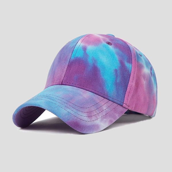 

hat female street graffiti mens tie-dye baseball cap korean style wild gradient casual sunshade caps women fashion sunglasses era fitted hat, Blue;gray