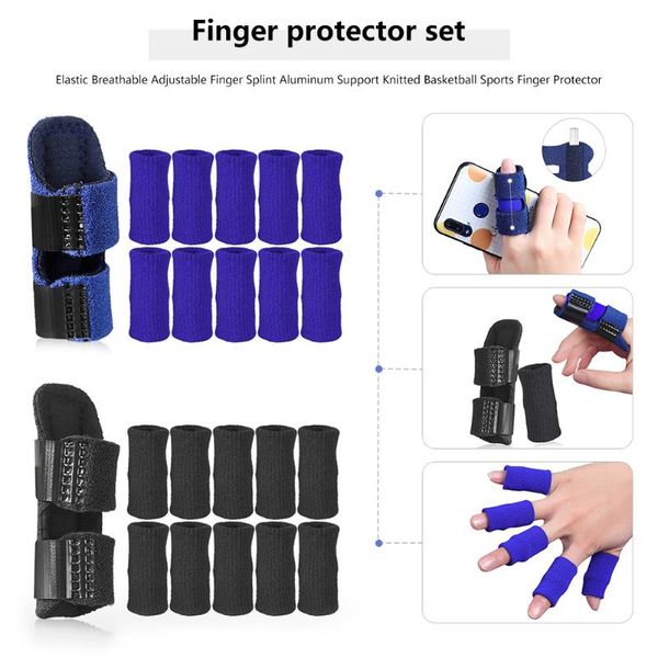 

storage bottles & jars adjustable tape bandage finger splint aluminum support knitted sports fracture protection brace corrector pain relief