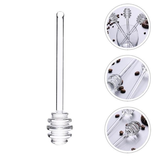 

spoons 2pcs glass stirring stick coffee jam sticks honey dippers