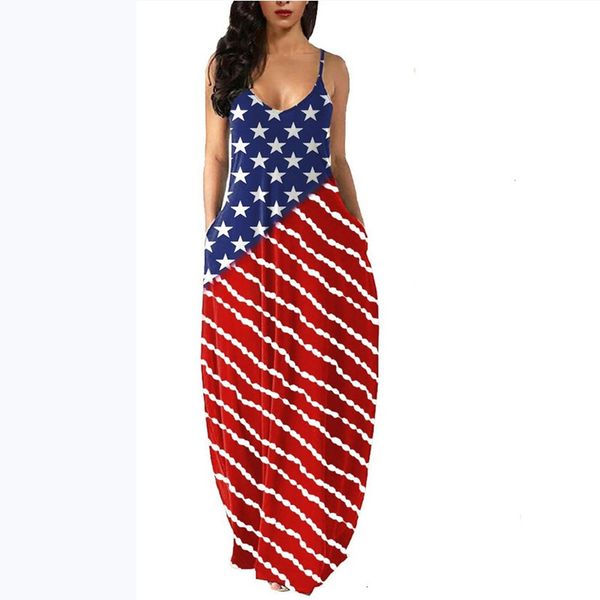 

women's clothing dresses dress summer 2021 women's long skirt sleeveless suspender vest v-neck print oversize, Black;gray