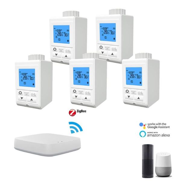 

smart home control wifi trv (thermostatic radiator valve) thermostat for actuator heating system temperature tuya zigbee m30*1.5