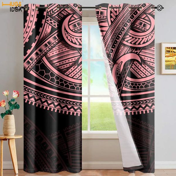 

tradition polynesia tribal pattern design blackout curtain block light sunblind premium window with grommet & drapes