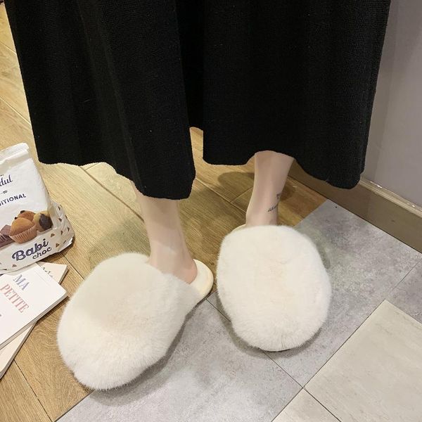

furry slides for women slippers flat slipper sandels summer, Black
