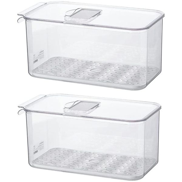 

storage bottles & jars fridge containers with lids dripping tray vegetable and fruit for refrigerator 2-pack