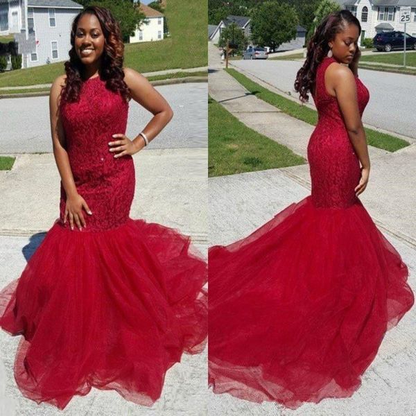 

party dresses african scoop neckline mermaid prom 2021 luxury red appliques beading vestidos de fiesta glamorous evening gowns, White;black