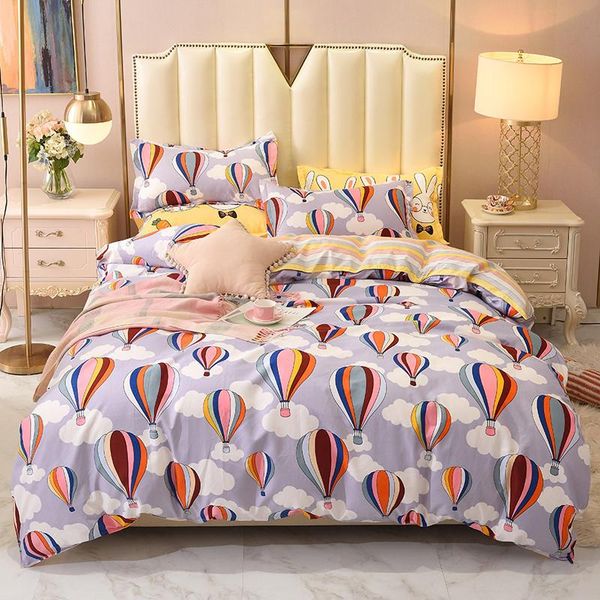 

bedding sets balloon pattern 4pcs winter thick bed sheet duvet cover simple nordic style 4 pieces of plant cashmere  size comforter