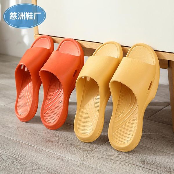 

fashion slippers women thick platform indoor bathroom slipper soft anti-slip home floor slides ladies summer shoes men, Black