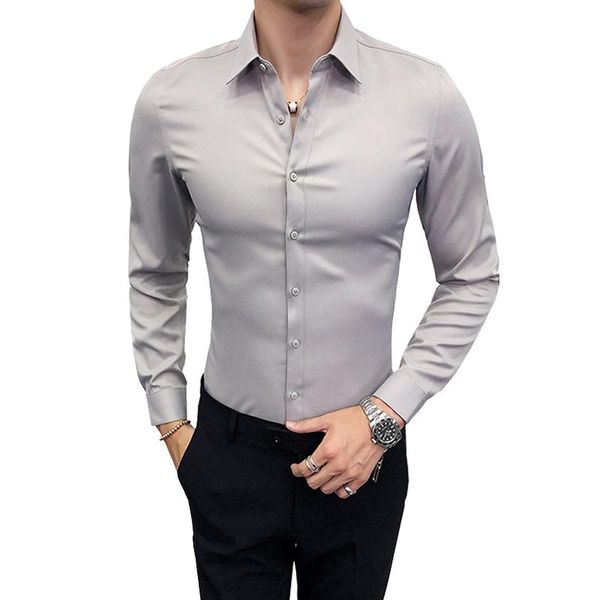 

men's casual shirts long sleeve shirt korean-style slim fit close-fitting tight business professional formal wear workwear, White;black